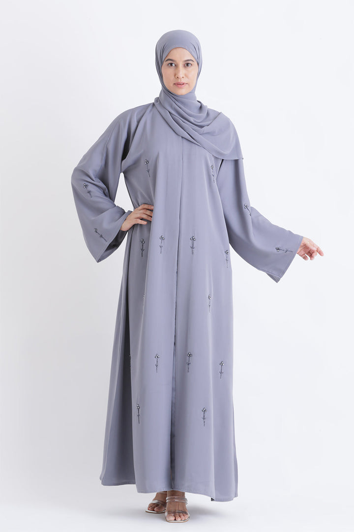 Misty Bloom Open Abaya