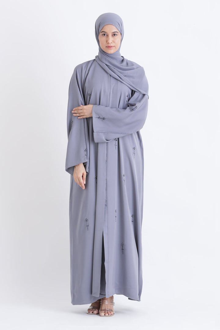 Misty Bloom Open Abaya