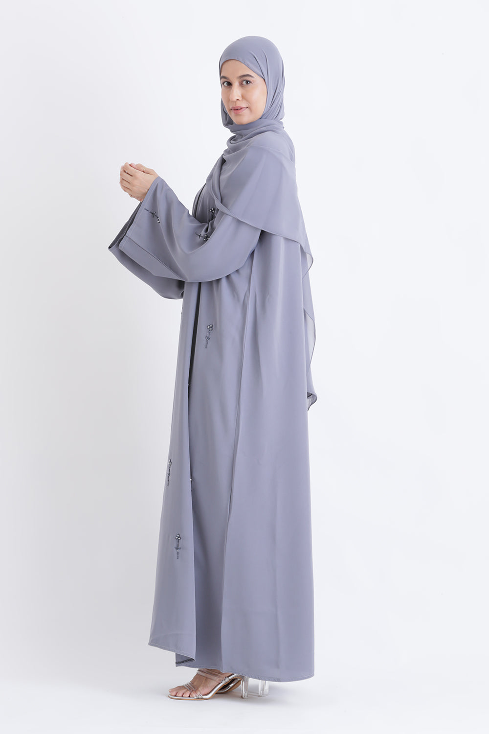 Misty Bloom Open Abaya
