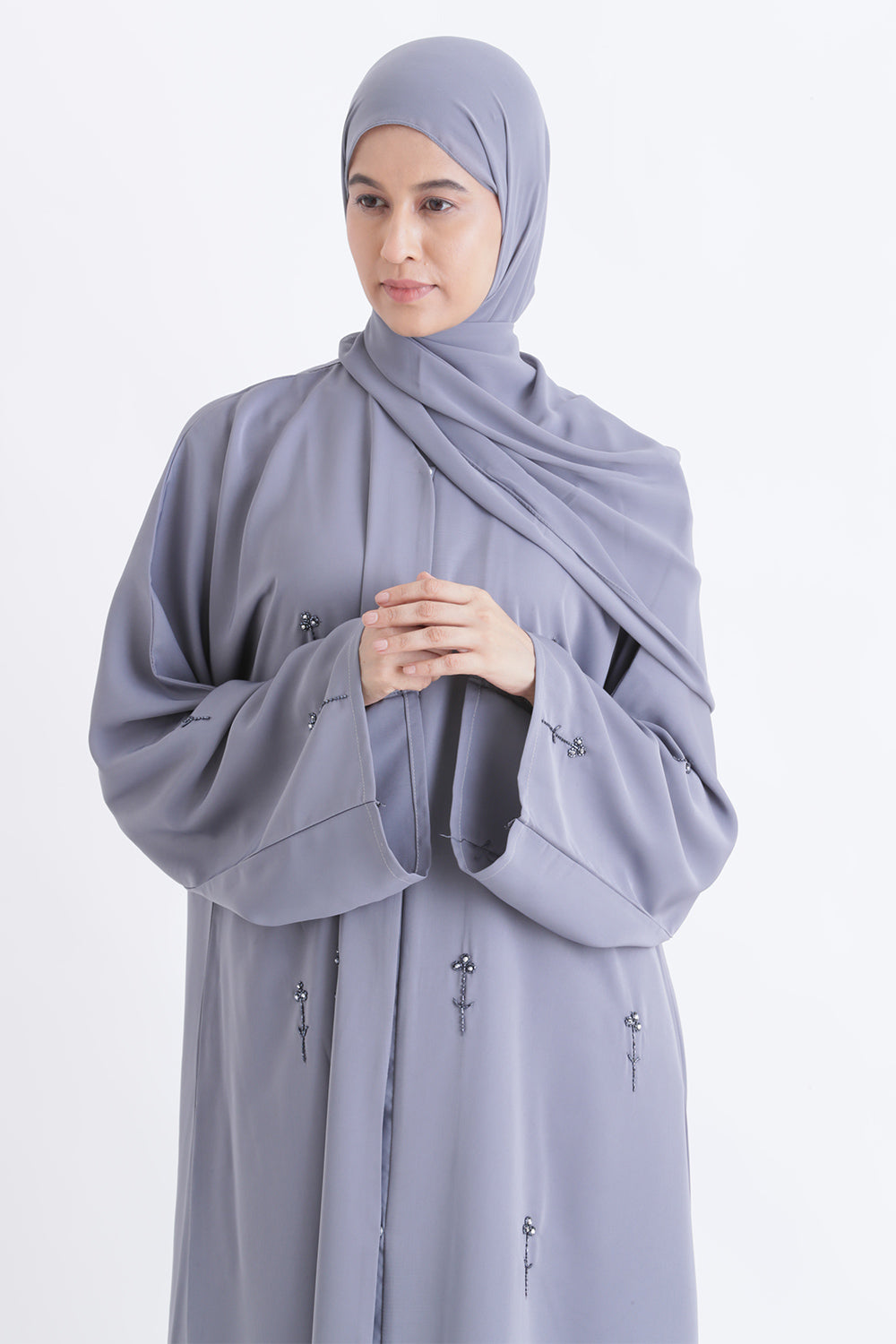 Misty Bloom Open Abaya