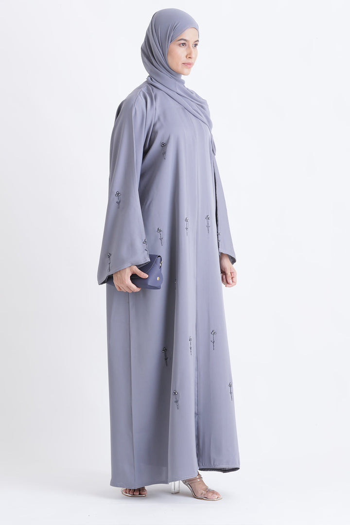 Misty Bloom Open Abaya