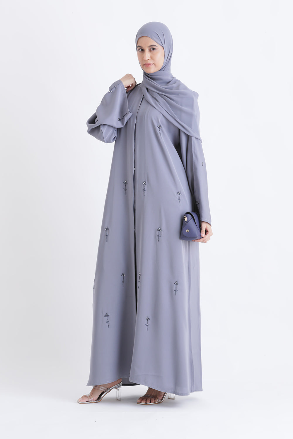 Misty Bloom Open Abaya