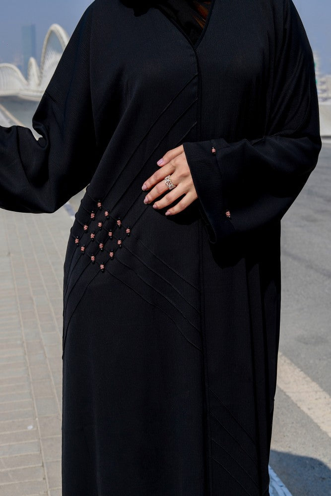 Amna-Black-Abaya, Black Abaya, Black Dress