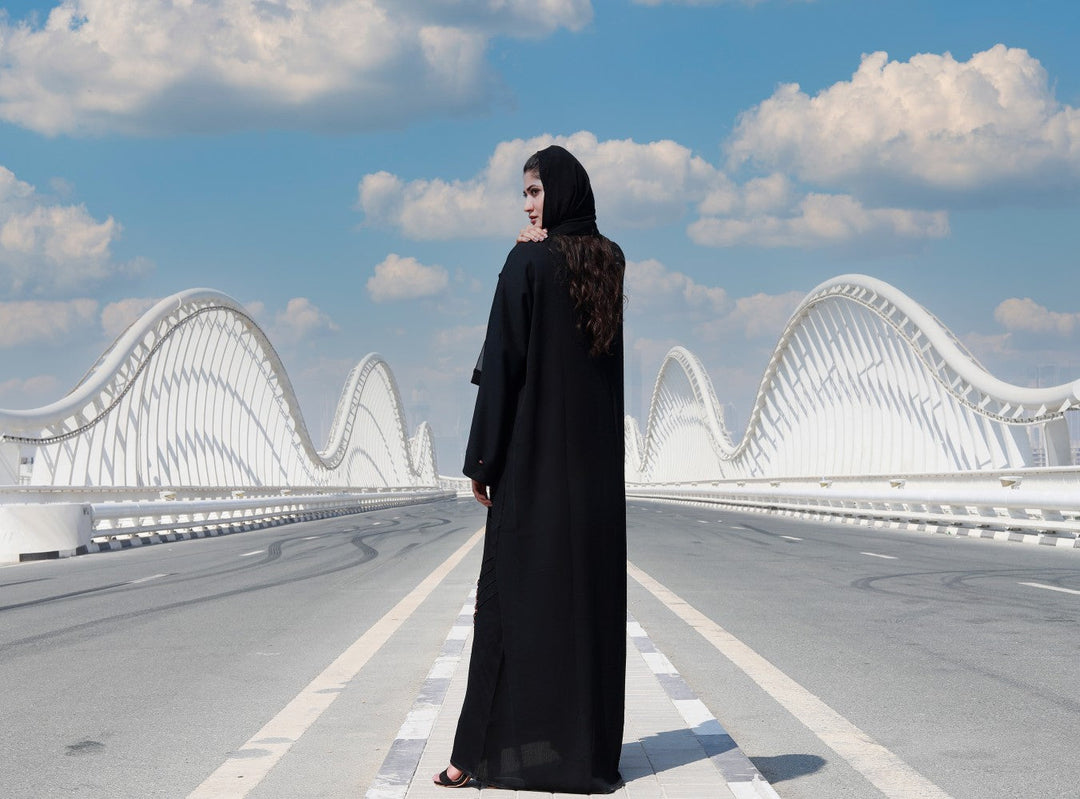 Amna-Black-Abaya, Black Abaya, Black Dress
