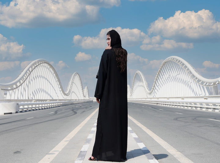 Amna-Black-Abaya, Black Abaya, Black Dress