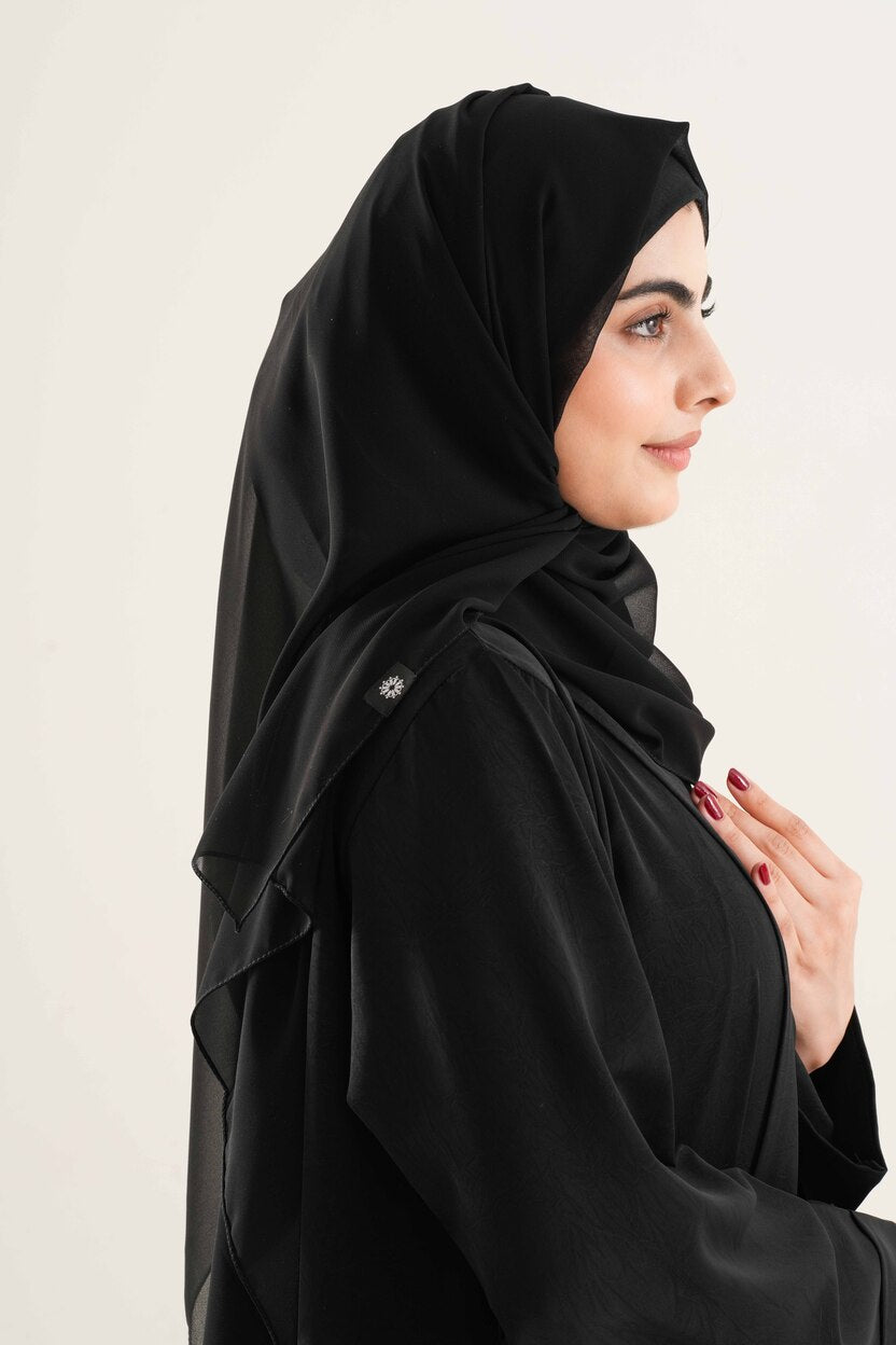 Black Georgette Hijab