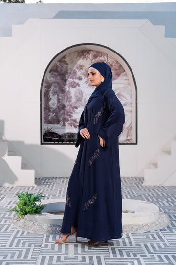 Sapphire Blue 3 Piece Abaya
