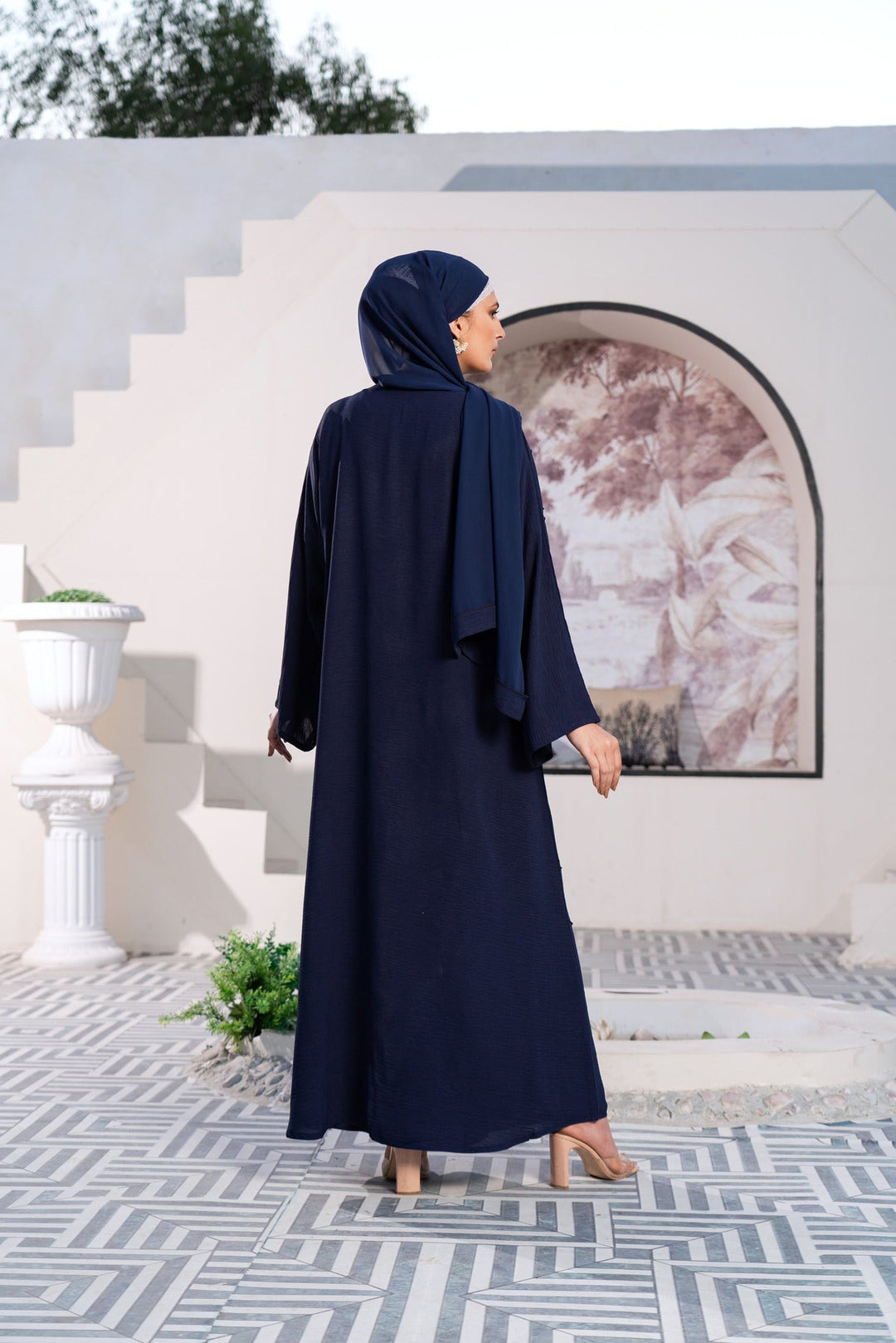 Sapphire Blue 3 Piece Abaya