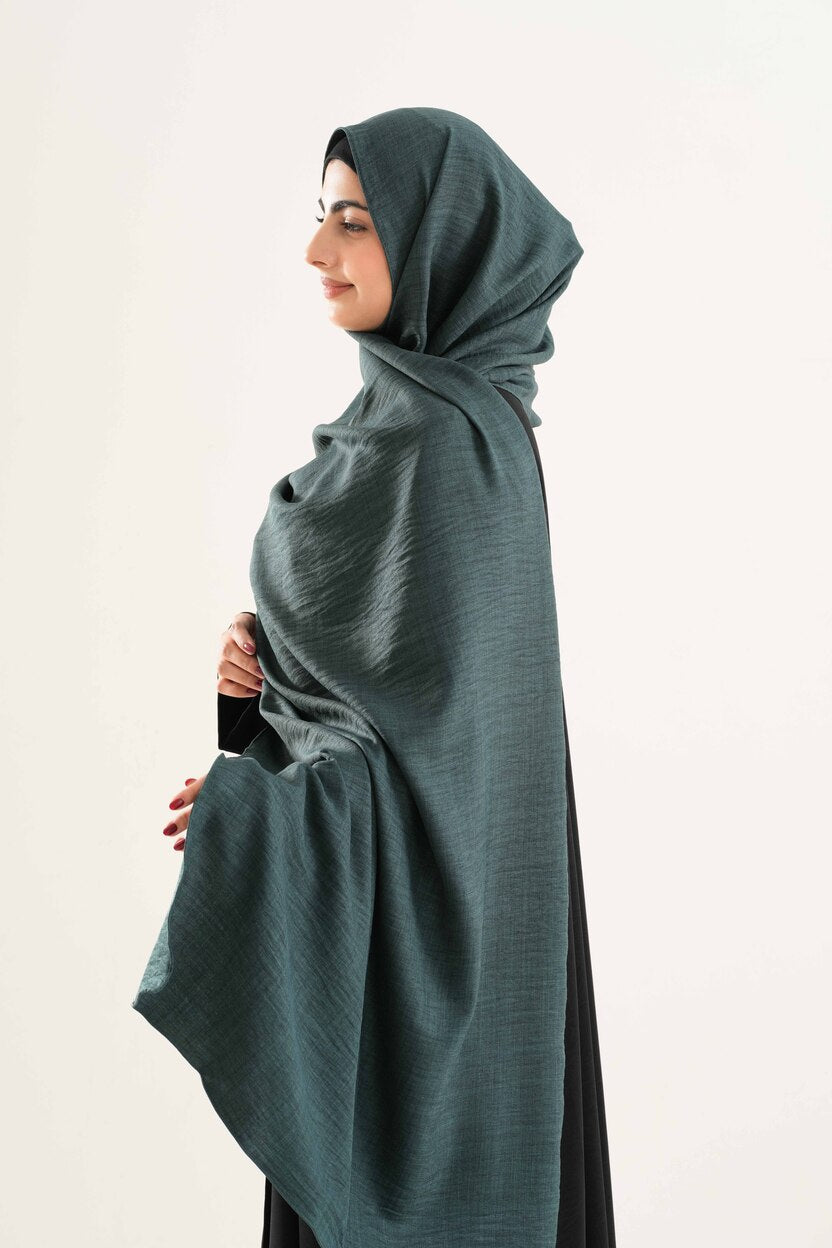 Forest green cotton hijabs