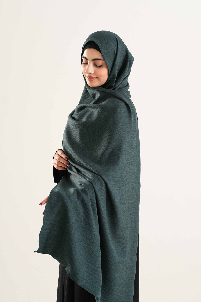 Forest green cotton hijabs