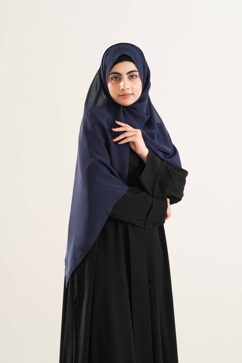 Navy Chiffon Hijab