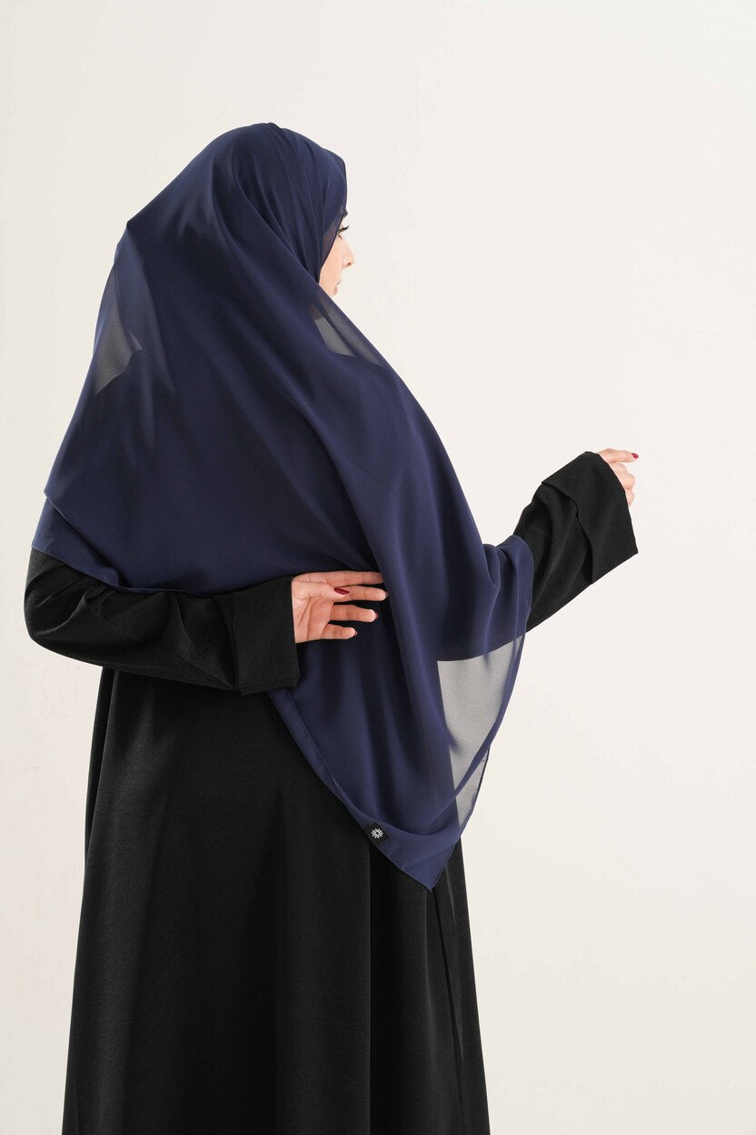 Navy Chiffon Hijab