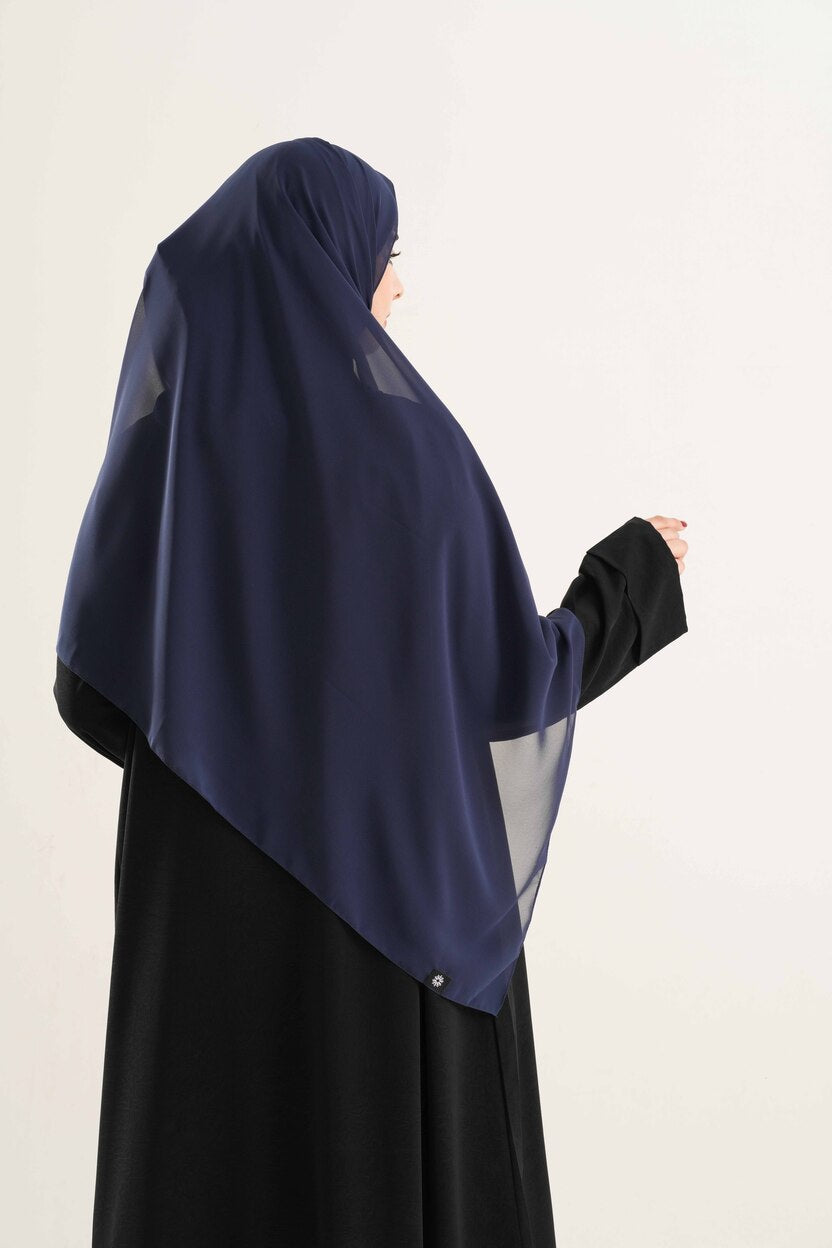 Navy Chiffon Hijab