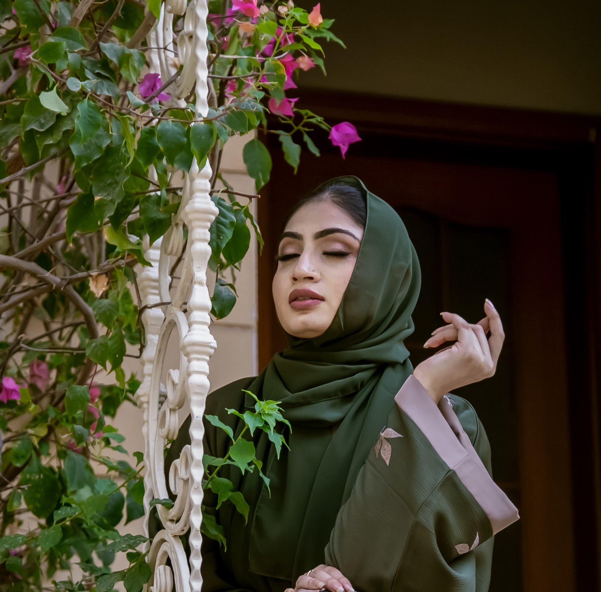 Emerald-Blooms-Abaya,Green-Abaya,Blooms-Abaya,Emerald-Abaya