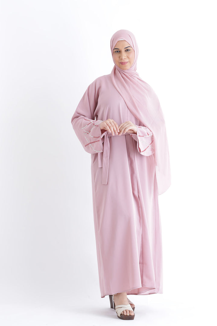 Larisa Pink Abaya with Belt