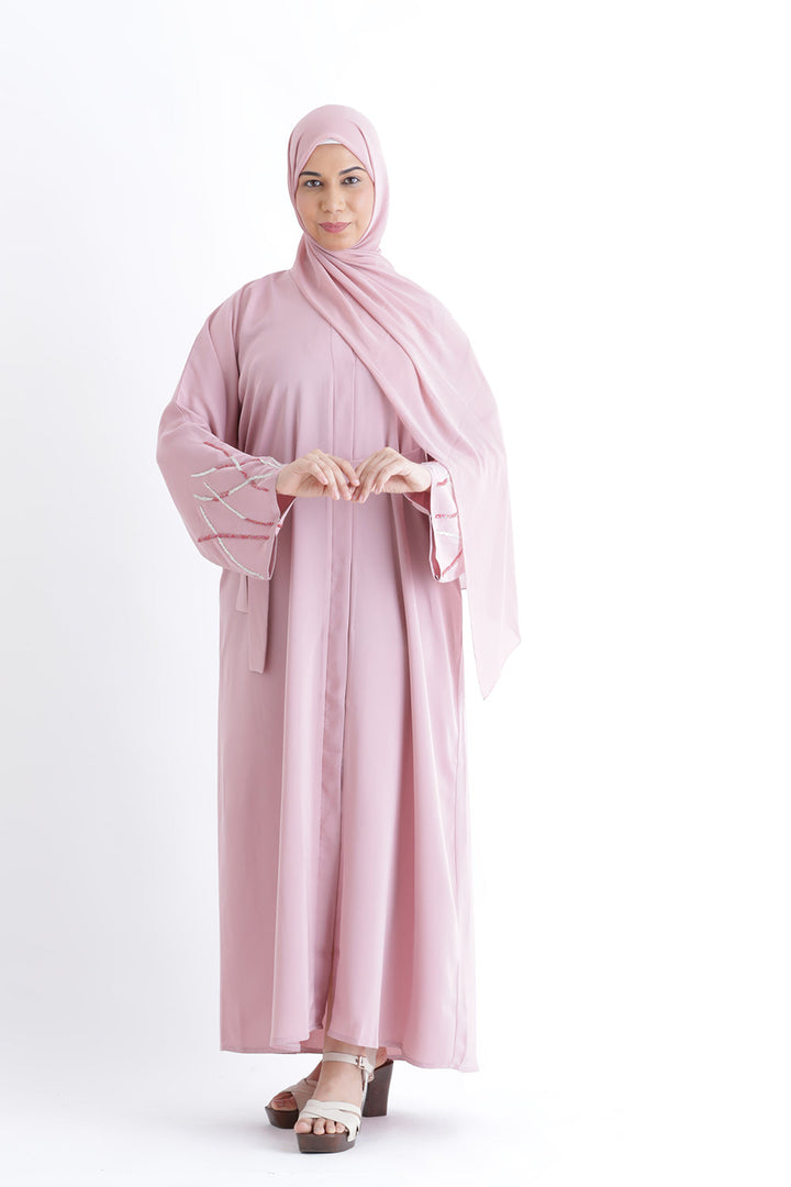 Larisa Pink Abaya with Belt