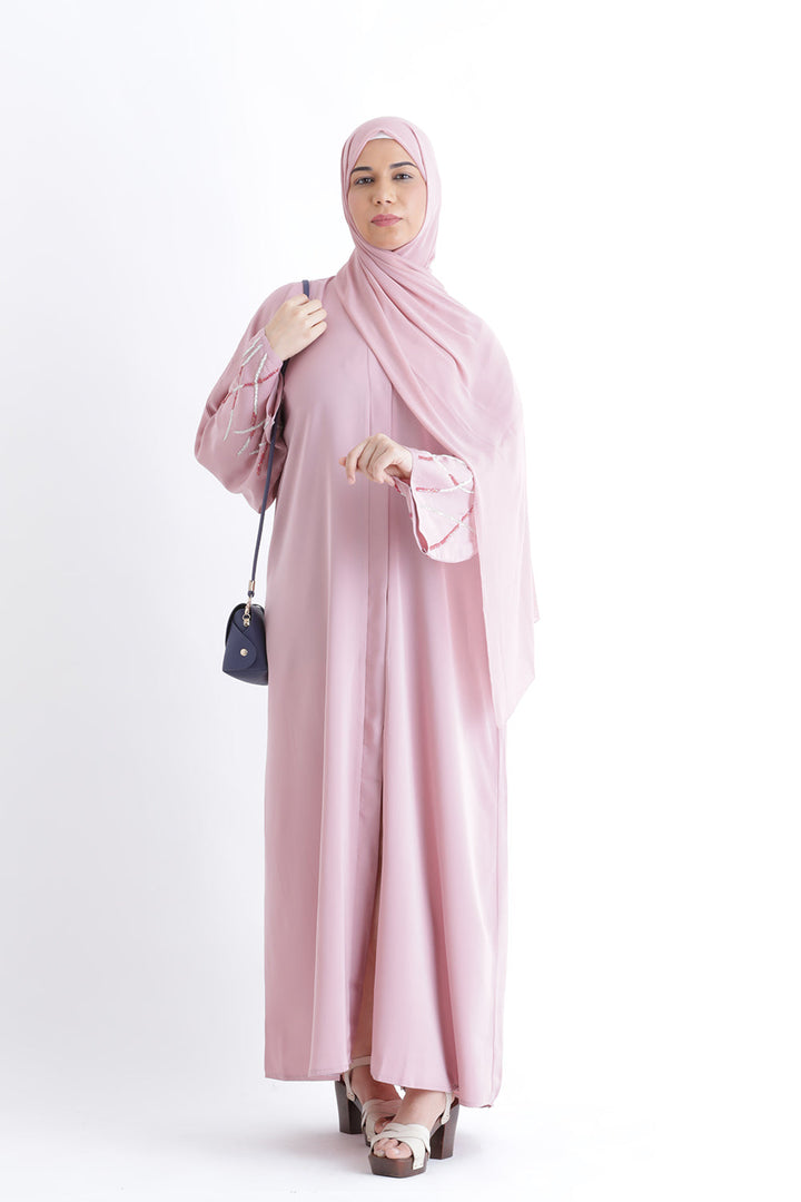Larisa Pink Abaya with Belt