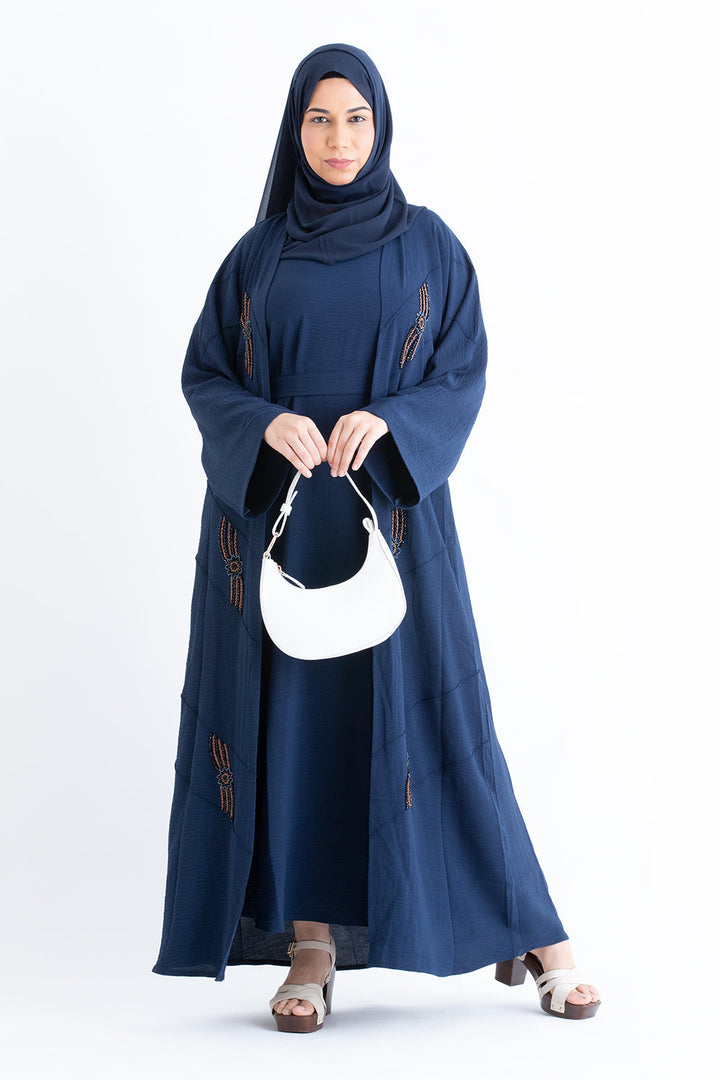 Sapphire Blue 3 Piece Abaya