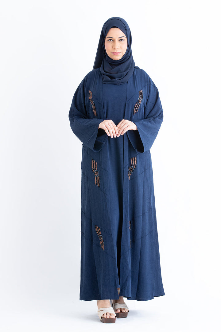 Sapphire Blue 3 Piece Abaya