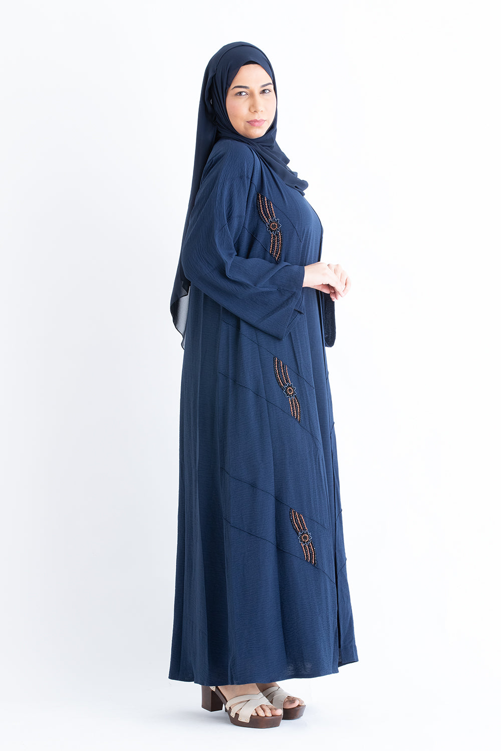 Sapphire Blue 3 Piece Abaya