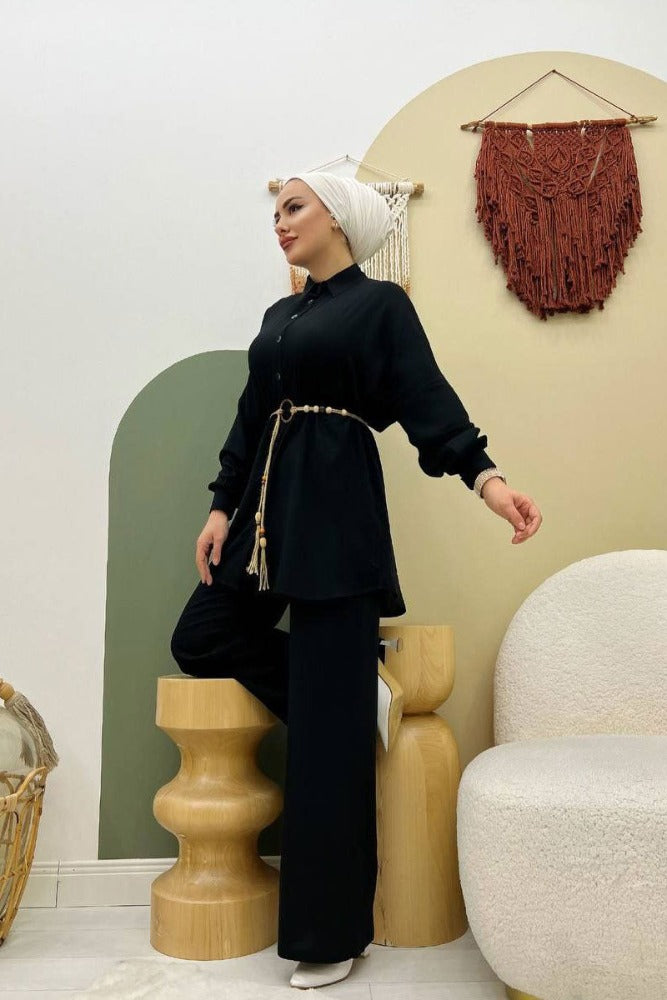 summer shirt and trousers,modest long shirt,trousers set, smamz modest wear
