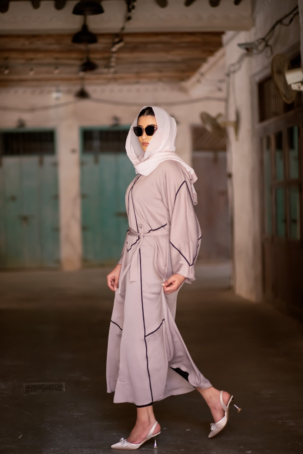 Zircon Deluxe closed Abaya, closed abaya, smamz closed abaya, 2 Piece abaya set, modest wear uk